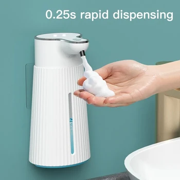  Бесконтактный автоматический дозатор мыла, зарядка через USB-C, Настенная умная пена-гель, мойка для рук, Дезинфицирующее средство 400 МЛ для ванной
