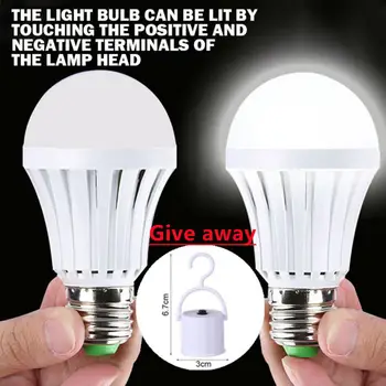  Светодиодное Аварийное Освещение Светодиодная Лампа E27 Светодиодная Лампа 5 Вт 7 Вт 9 Вт Аккумуляторная Лампа Освещения Для Наружного Освещения Bombillas Фонарик