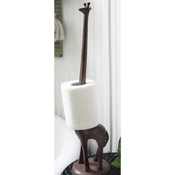  Чугунный держатель туалетной бумаги, отдельно Стоящий держатель бумажных полотенец в виде жирафа, декоративная подставка для бумаги для ванной Прочный Простой в использовании