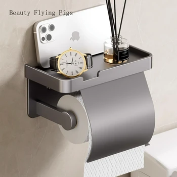  Пространство в скандинавском минимализме, алюминиевая коробка для салфеток, настенный держатель для туалетных салфеток, водонепроницаемый держатель для рулонной бумаги в ванной комнате