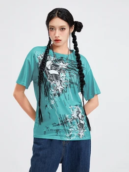  Топы в стиле гранж, женские футболки Y2k с коротким рукавом, винтажные футболки с графическим рисунком для девочек-подростков, эстетичные готические футболки в стиле эмо, одежда на Хэллоуин