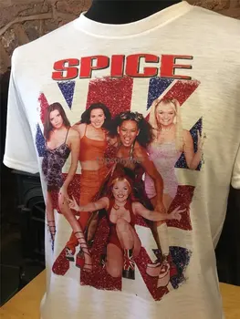  Футболка Spice Girls. Мужская женская всех размеров S-Xxl. Ретро Винтаж Spiceworld 90-Х Летний Стиль Повседневная Одежда Футболка