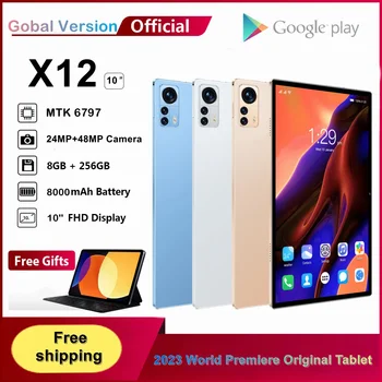  Горячая Распродажа 2023 Глобальная Прошивка x12 Планшет Android 12 MTK6797 Планшет 10 дюймов 120 Гц WQHD + дисплей 8 ГБ 256 ГБ 8000 мАч Аккумулятор 5G Tabtop